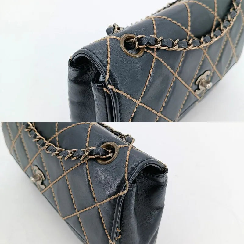 c485-chanel-vintage-black-calfskin-wild-stitch-flap-bag
