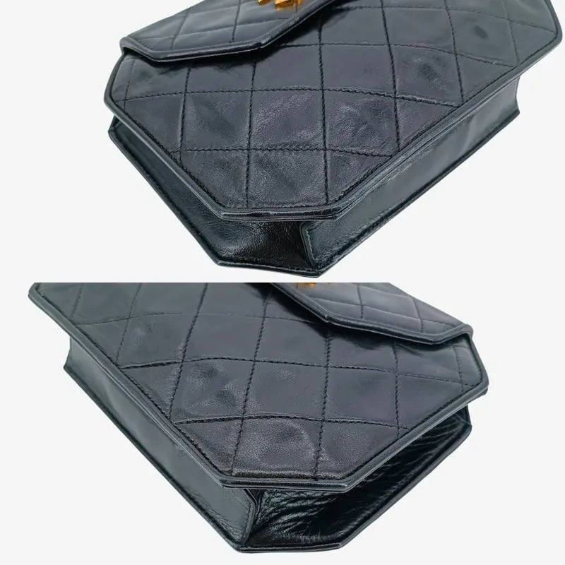 jah144-chanel-vintage-black-lambskin-octagonal-flap-bag