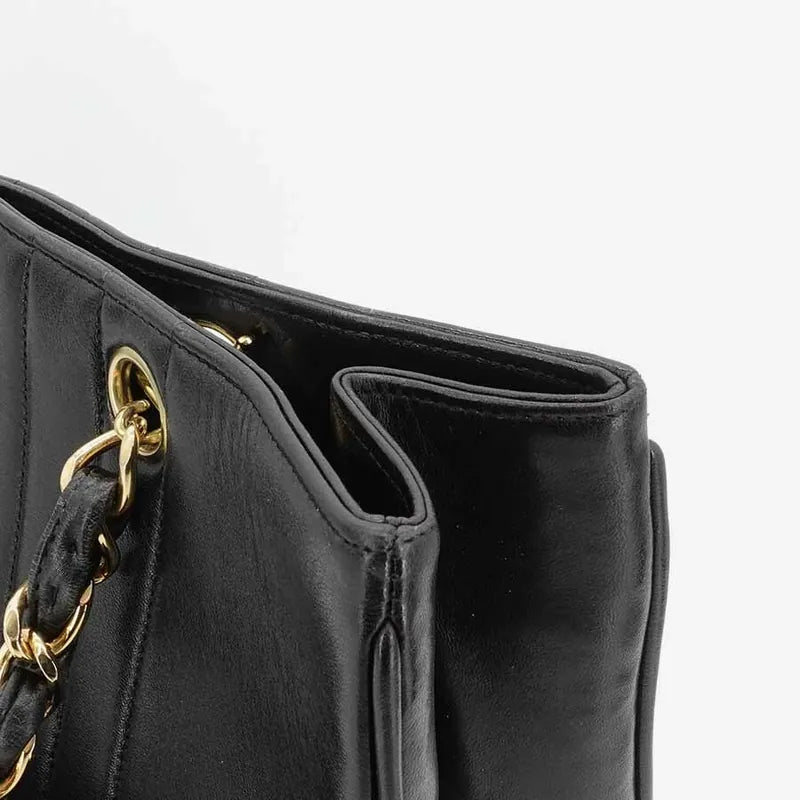 jq883-chanel-vintage-black-lambskin-flap-tote-bag