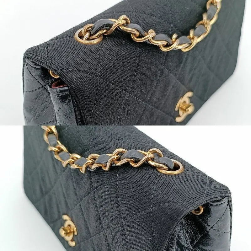 js716-chanel-vintage-black-cotton-lambskin-full-flap-bag