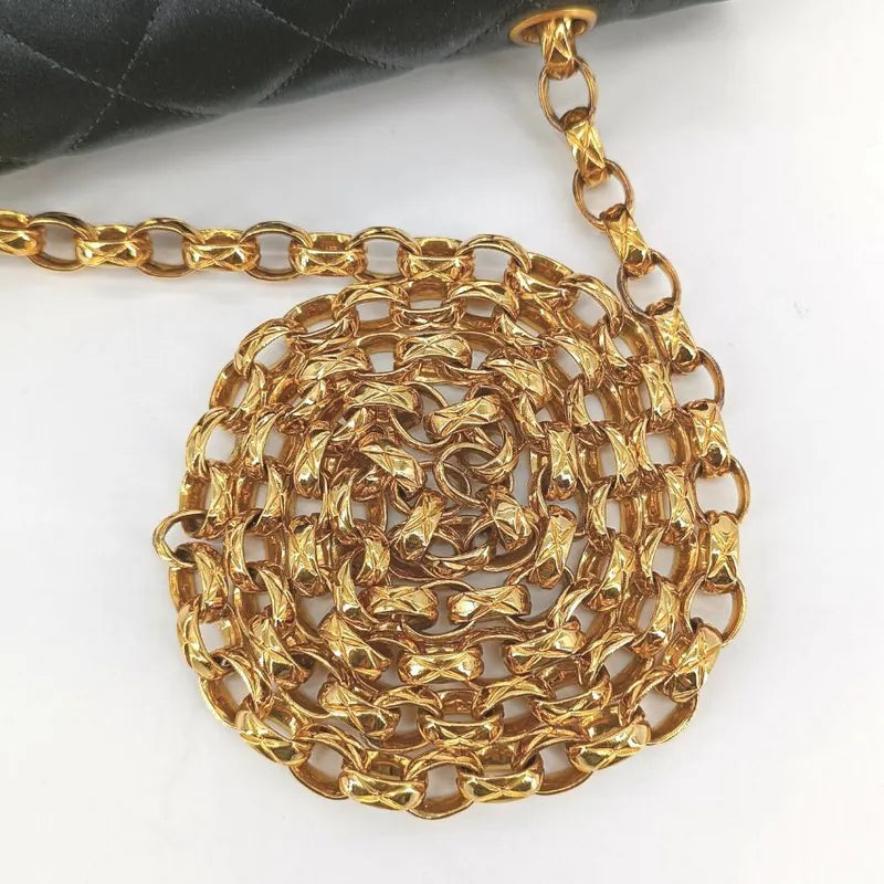 c455-chanel-vintage-black-satin-gold-chain-mini-flap-bag