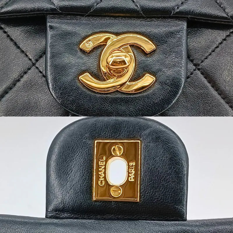rb663-chanel-vintage-black-lambskin-23cm-classic-flap-bag