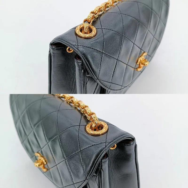 jt941-chanel-vintage-black-lambskin-gold-chain-flap-bag