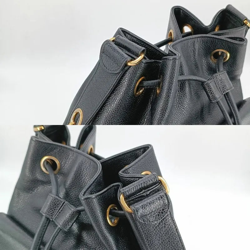ra522-chanel-vintage-black-caviar-leather-gold-ball-bucket-bag