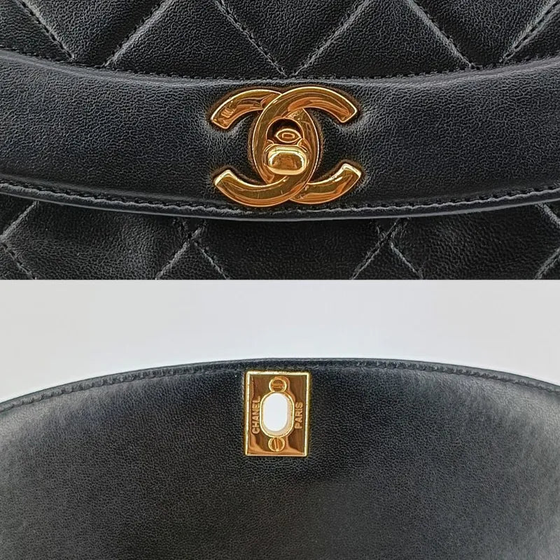 jt012-chanel-vintage-black-lambskin-25cm-diana-flap-bag