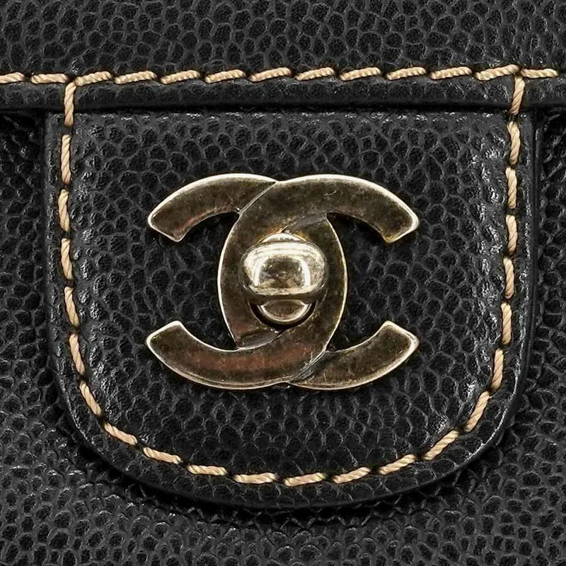 jr710-chanel-vintage-black-caviar-leather-flap-bag
