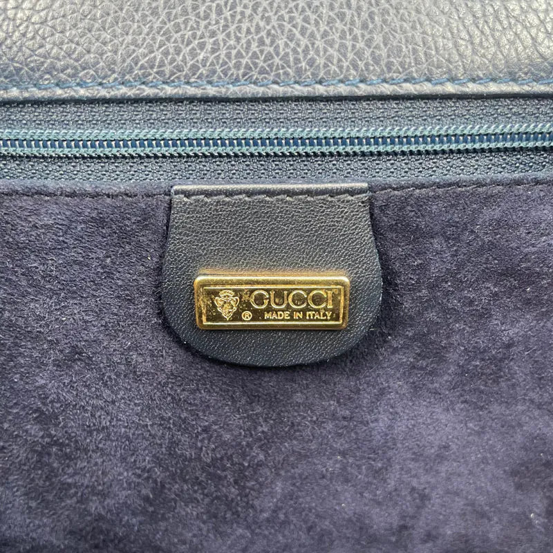 jx339-gucci-vintage-black-leather-shoulder-bag