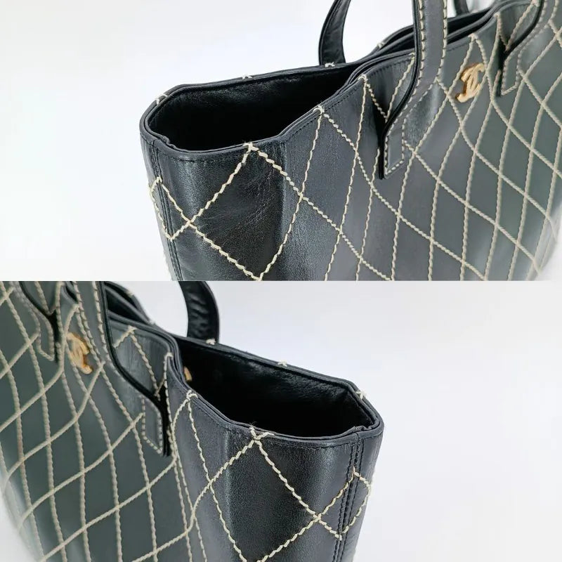 c472-chanel-vintage-black-calfskin-wild-stitch-tote-bag