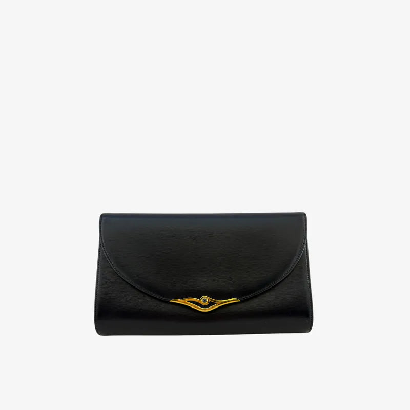 jah206-cartier-vintage-navy-leather-chain-shoulder-bag