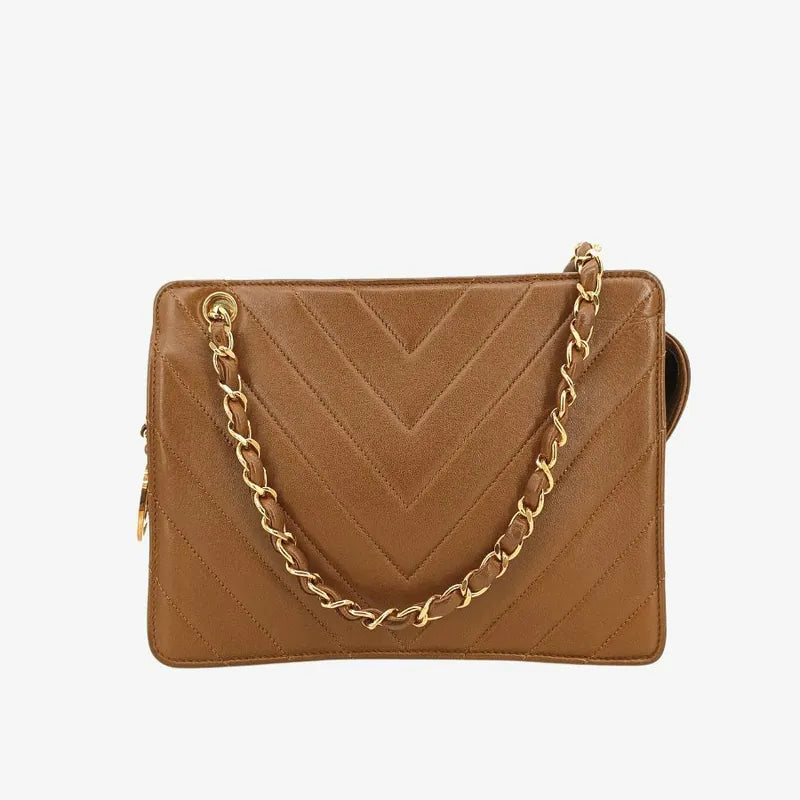 c307-chanel-vintage-brown-lambskin-chevron-shoulder-bag