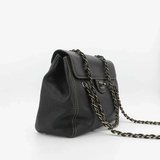 jah121-chanel-vintage-black-caviar-leather-flap-bag