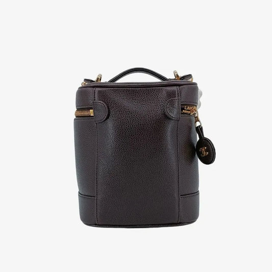 js971-chanel-vintage-dark-brown-caviar-leather-cosmetic-bag