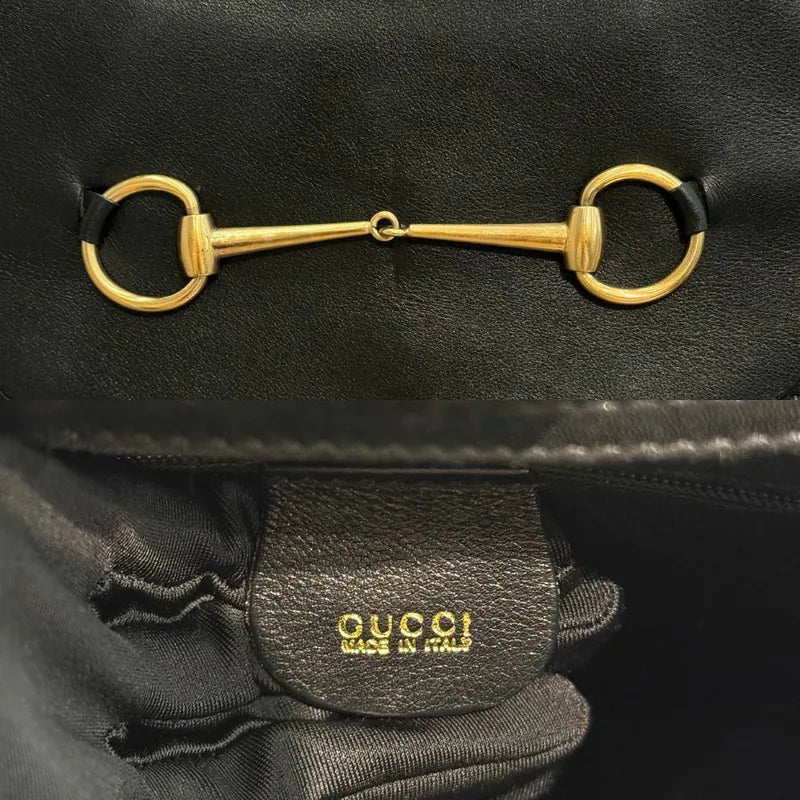 ra944-gucci-vintage-black-calfskin-horsebit-sling-shoulder-bag