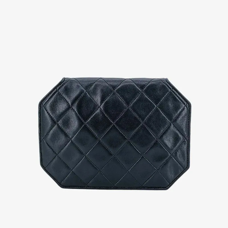 jah144-chanel-vintage-black-lambskin-octagonal-flap-bag