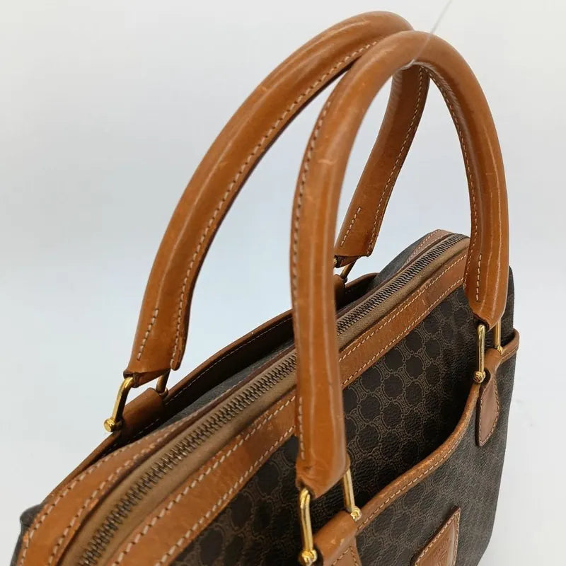 jt503-celine-brown-canvas-macadam-blason-handbag