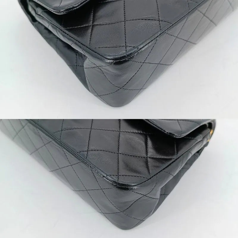 rb663-chanel-vintage-black-lambskin-23cm-classic-flap-bag