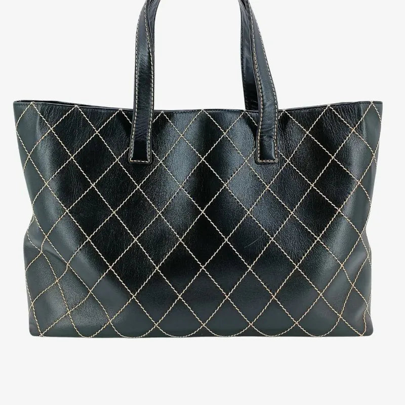 c472-chanel-vintage-black-calfskin-wild-stitch-tote-bag