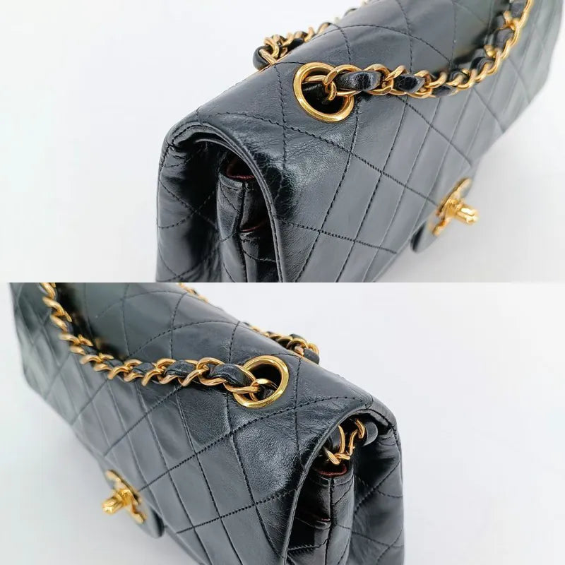 rb663-chanel-vintage-black-lambskin-23cm-classic-flap-bag
