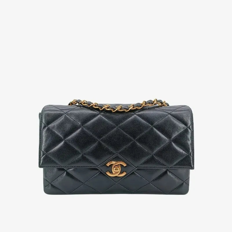 jt190-chanel-vintage-black-lambskin-pointed-flap-bag
