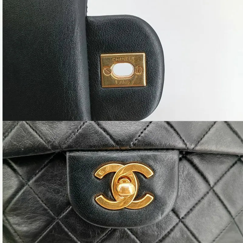 jr383-chanel-vintage-black-lambskin-25cm-flap-bag