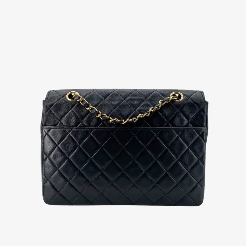 jw847-chanel-vintage-black-lambskin-quilted-flap-bag