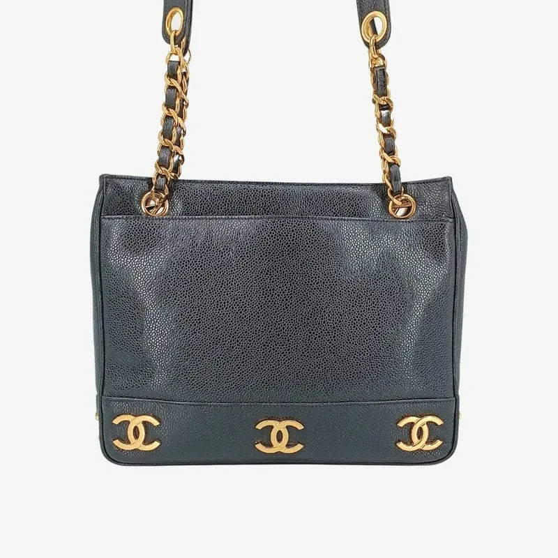 jt494-chanel-vintage-black-caviar-leather-triple-cc-tote-bag