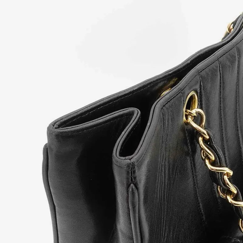 jq883-chanel-vintage-black-lambskin-flap-tote-bag