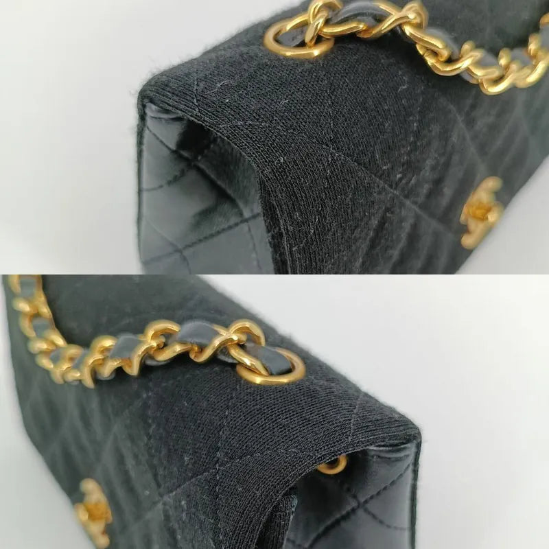 js519-chanel-vintage-black-cotton-lambskin-full-flap-bag