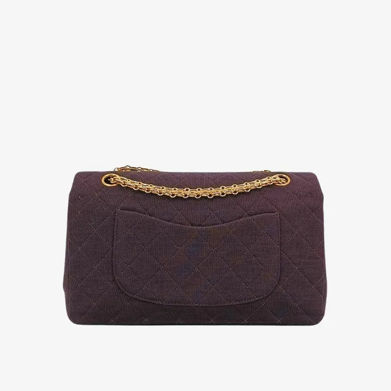 c362-chanel-vintage-brown-cotton-255-chain-classic-flap-bag