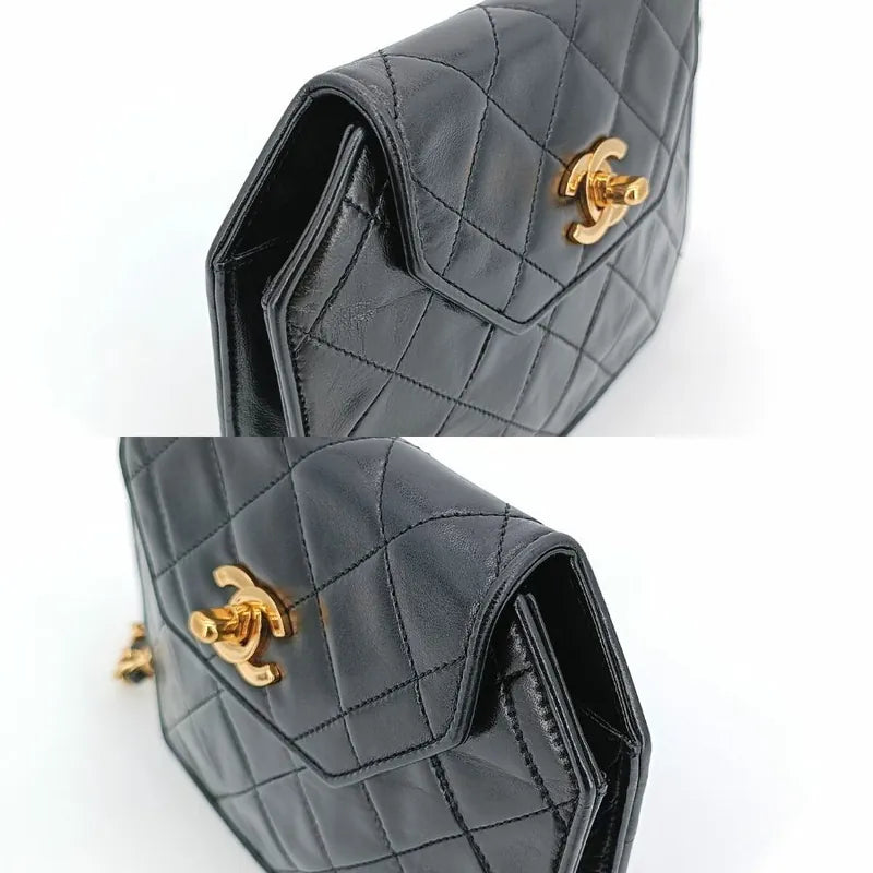 js689-chanel-vintage-black-lambskin-octagonal-flap-bag