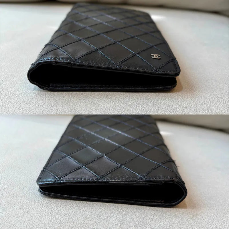 jw406-chanel-vintage-black-lambskin-long-wallet