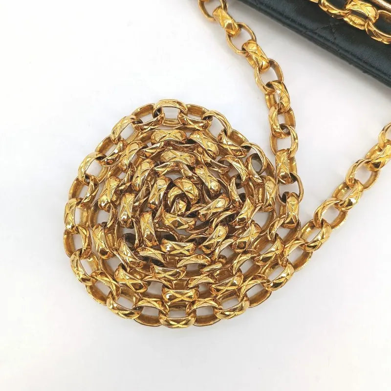 ra381-chanel-vintage-black-satin-lambskin-gold-chain-flap-bag