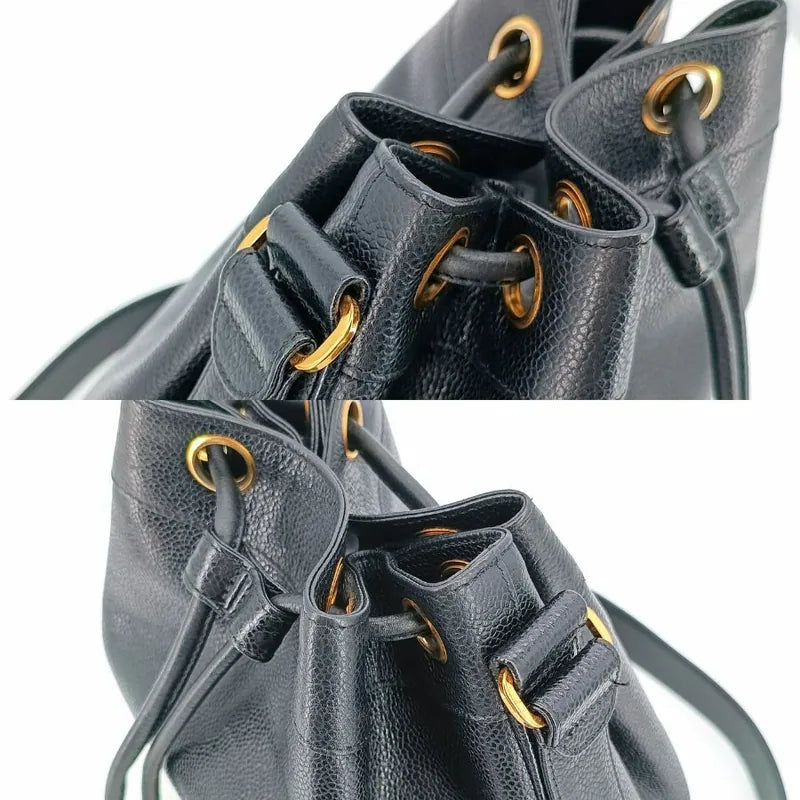 ra193-chanel-vintage-black-caviar-leather-gold-ball-bucket-bag