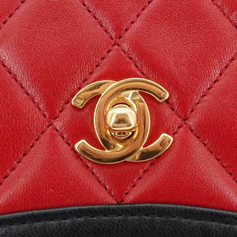 js002-chanel-vintage-bicolor-red-black-lambskin-quilted-flap-bag