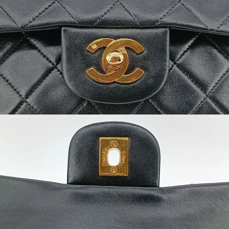ra587-chanel-vintage-black-lambskin-23cm-classic-flap-bag