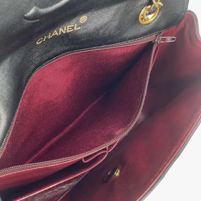 jw847-chanel-vintage-black-lambskin-quilted-flap-bag