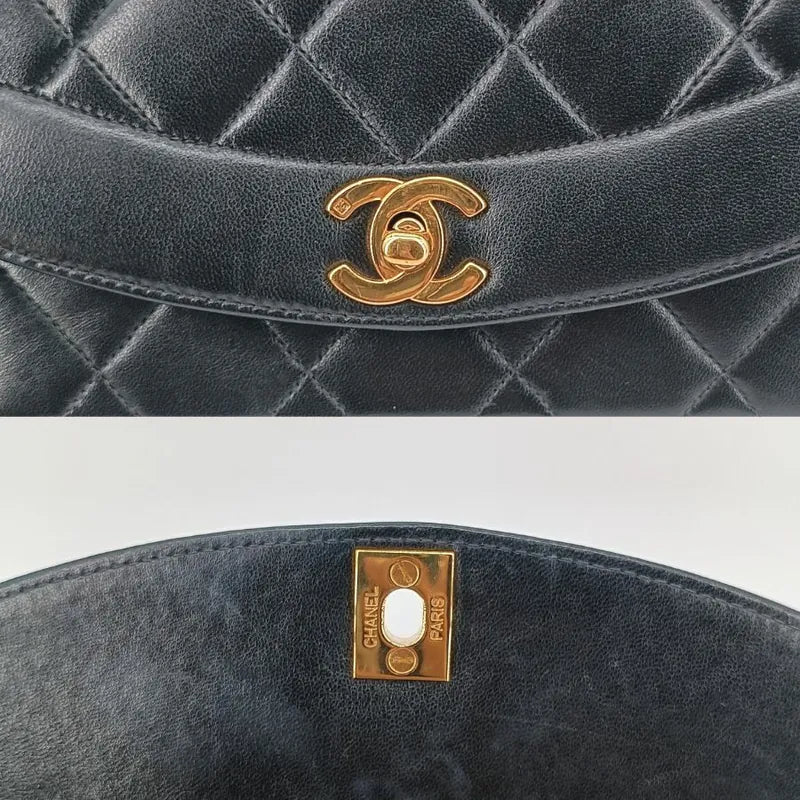 c344-chanel-vintage-black-lambskin-22cm-diana-flap-bag