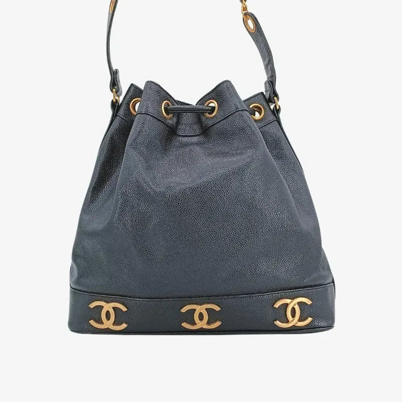 ra177-chanel-vintage-black-caviar-leather-gold-ball-bucket-bag