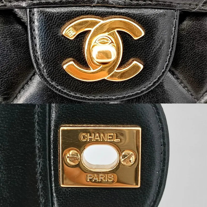 js513-chanel-vintage-black-lambskin-quilted-jumbo-classic-flap-bag
