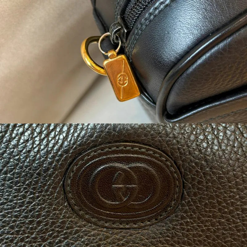 jw411-gucci-90-s-vintage-black-caviar-leather-interlocking-shoulder-bag