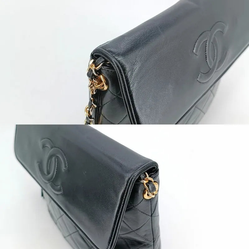 jah124-chanel-vintage-black-lambskin-quilted-flap-bag