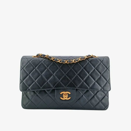 jt150-chanel-vintage-black-lambskin-25cm-classic-flap-bag