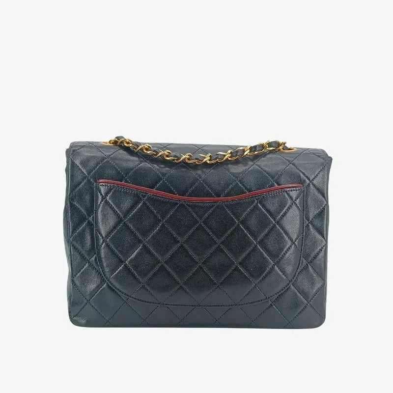 jt148-chanel-vintage-black-lambskin-23cm-flap-bag
