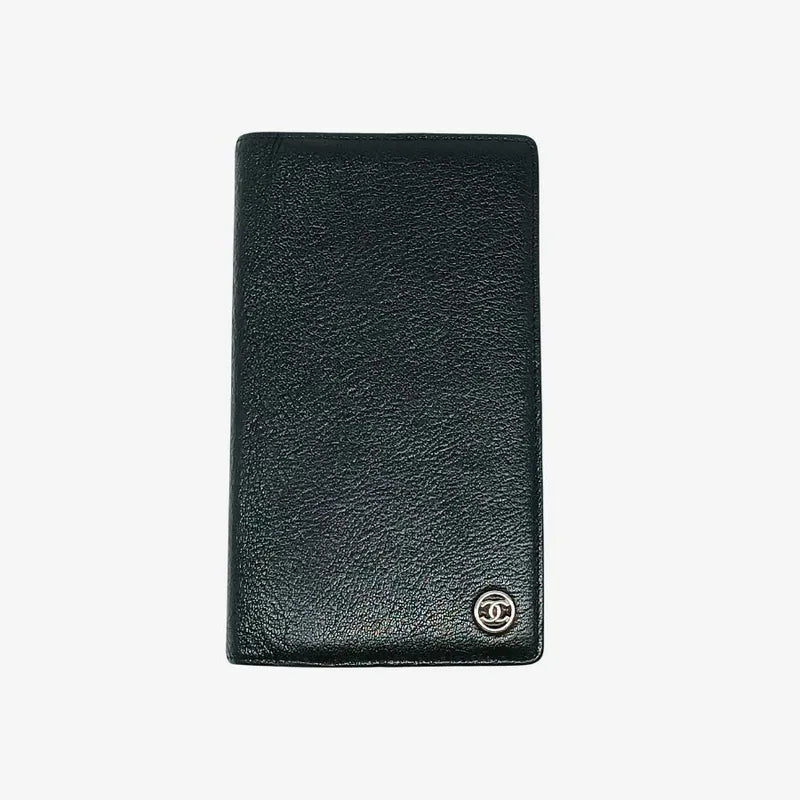 jw335-chanel-vintage-black-caviar-leather-long-wallet