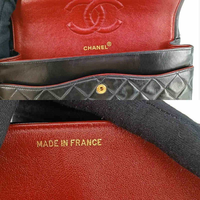 js984-chanel-vintage-black-lambskin-25cm-classic-flap-bag