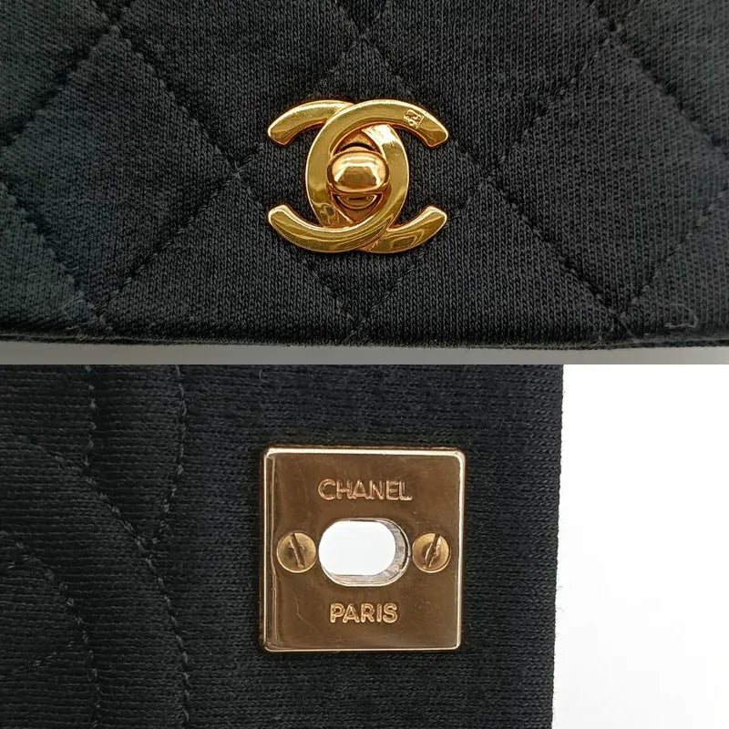 js716-chanel-vintage-black-cotton-lambskin-full-flap-bag