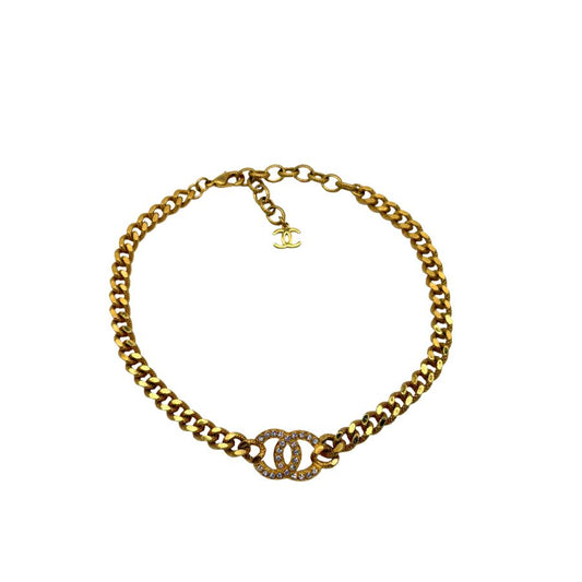 CS003 - CHANEL CC Crystal Choker Necklace